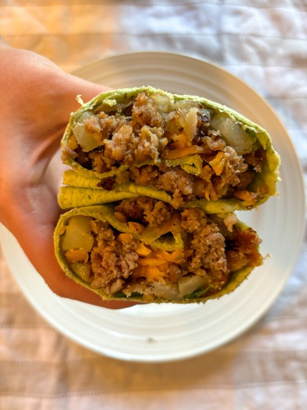 Breakfast Burrito without Eggs