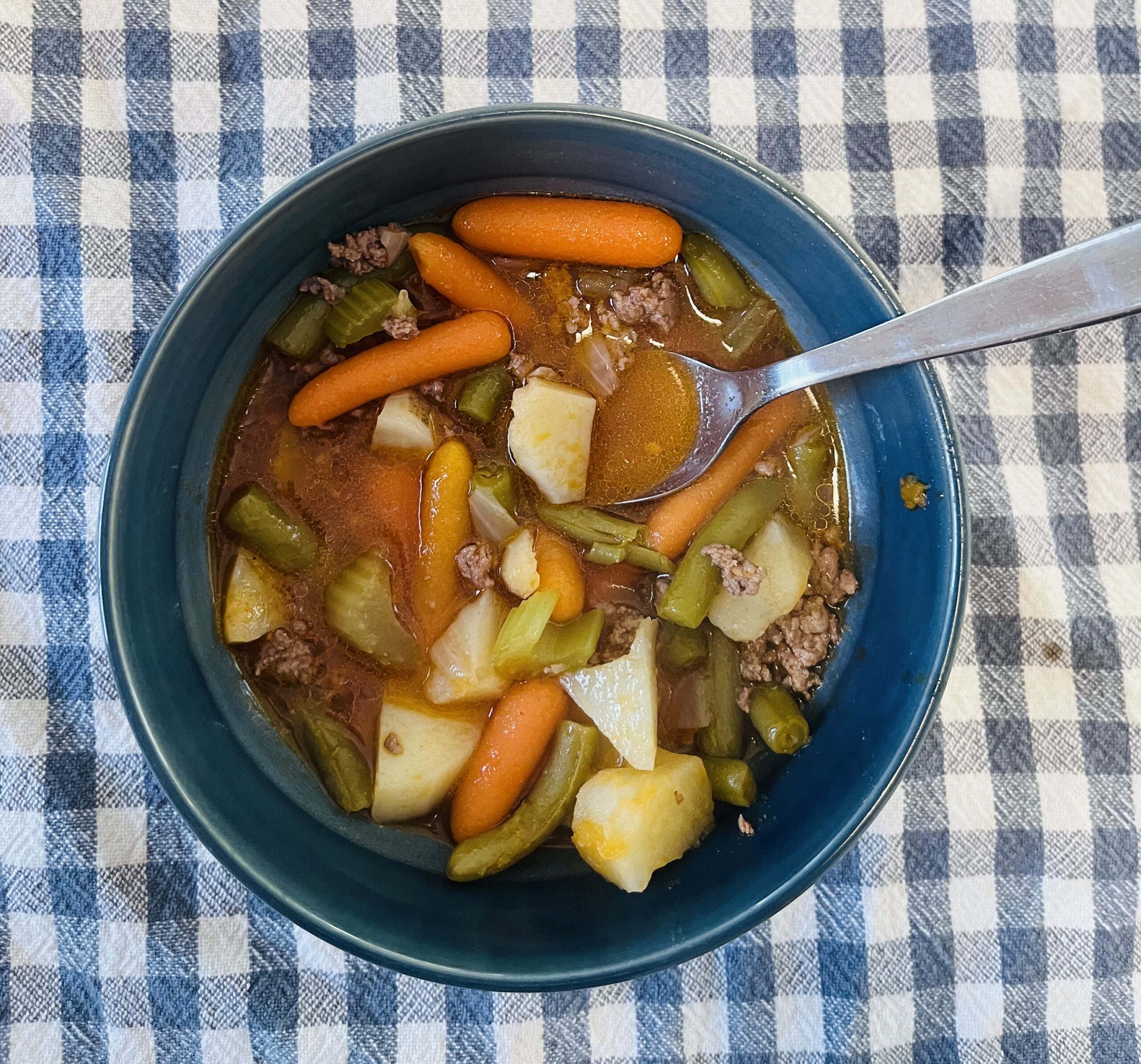 One Pot Hamburger Soup served in a bowl