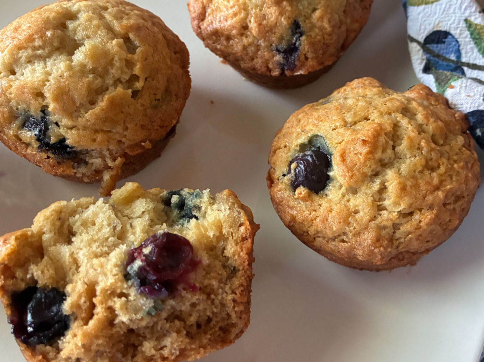 Sourdough Discard Banana Blueberry Muffins - Our Slice of Home