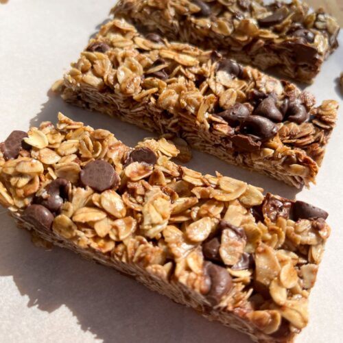 3 granola bars without nuts on parchment paper
