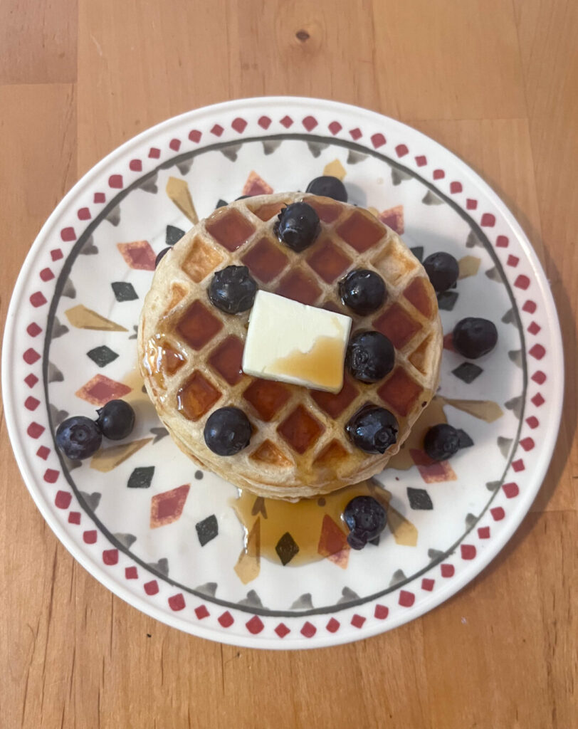 egg free waffles served on plate