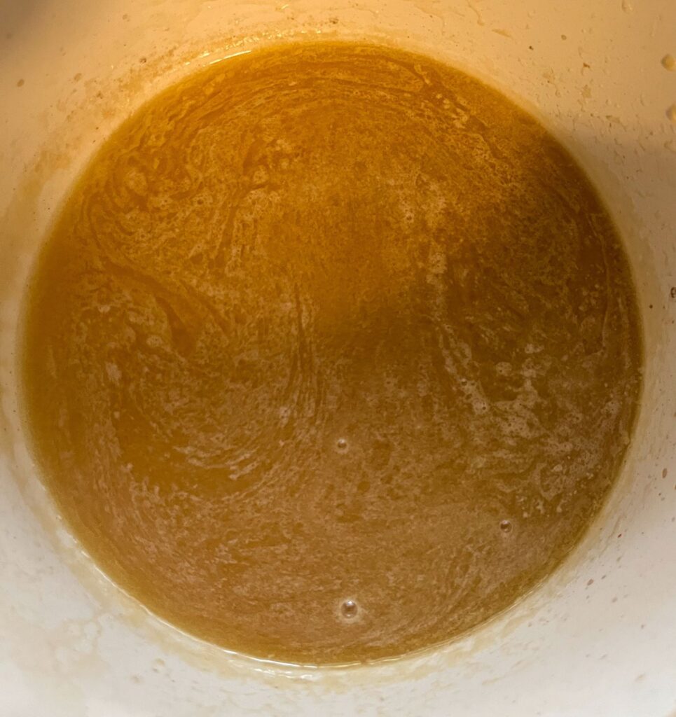 sauce pan with melted mixture