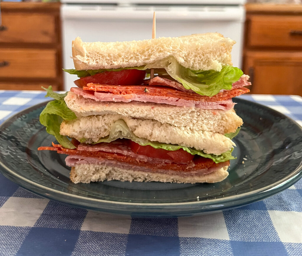 Easy Italian Sandwich stacked on a plate