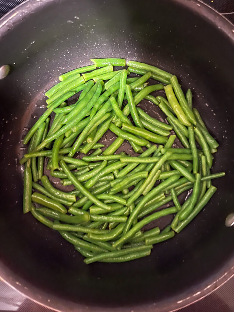 Green Beans in pot after cooking
