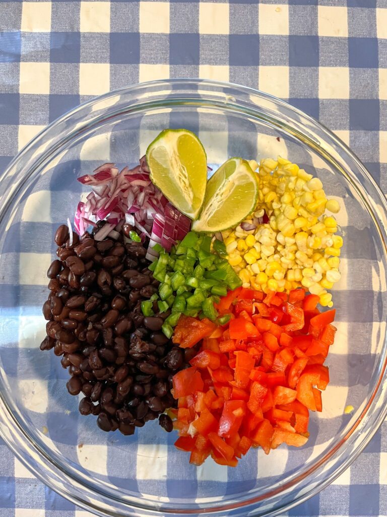 ingredients chopped and in a large bowl