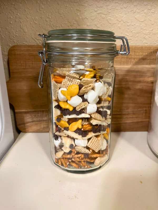 trail mix without nuts in an airtight container