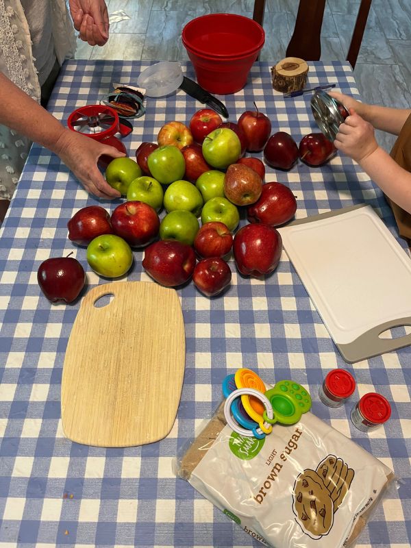 red delicious, granny smith, and gala apples out on a table