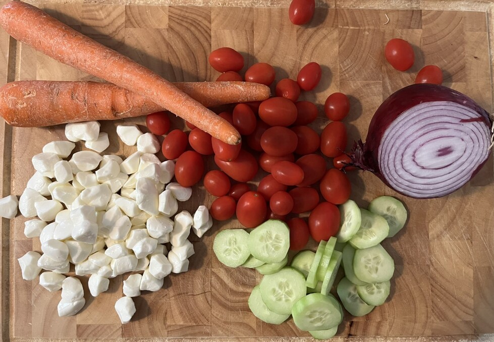 individual ingredients on a cutting board