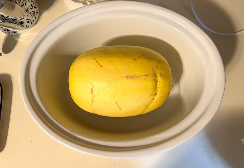 spaghetti squash in a slow cooker
