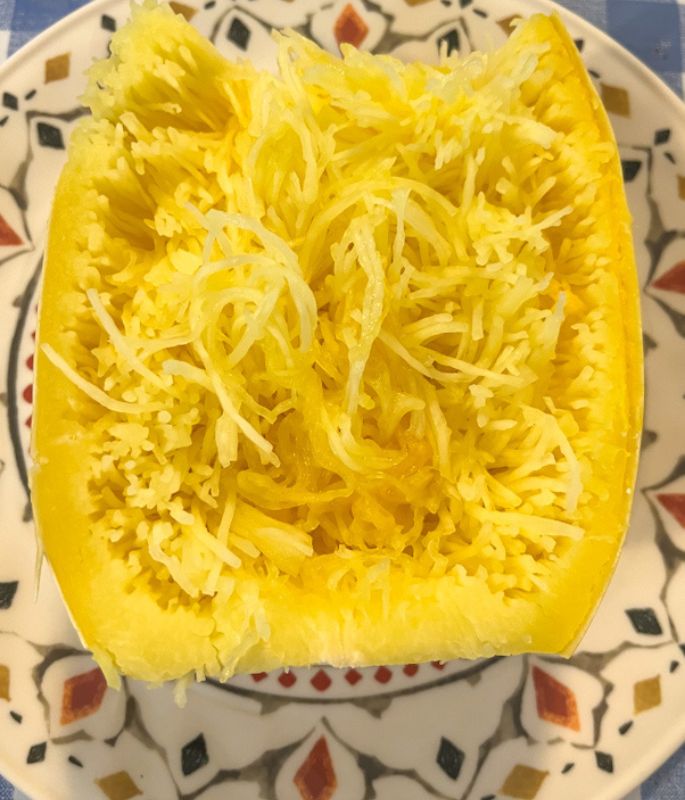 spaghetti squash after it has been sliced