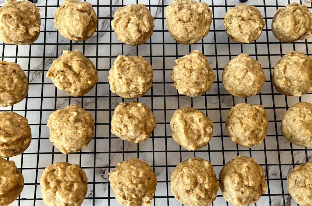 applesauce muffins without eggs on a drying rack