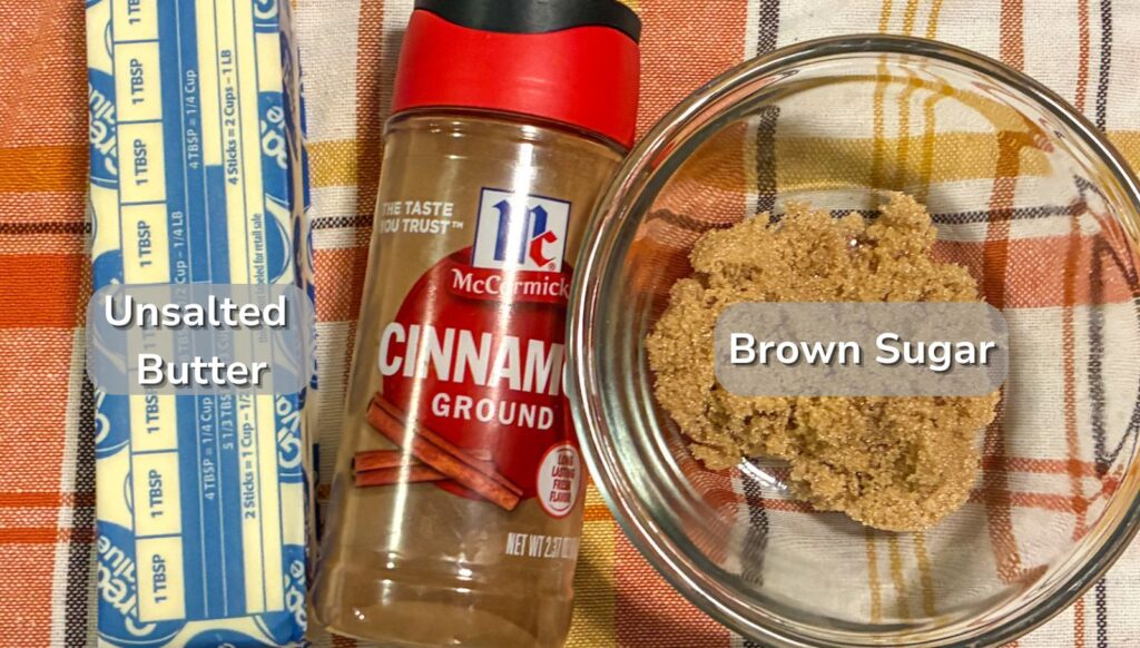 ingredients laid out on a table for cinnamon sugar pumpkin seeds