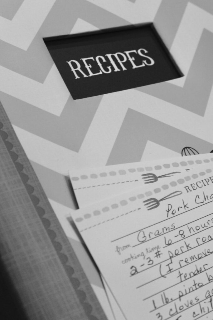 hand written recipes