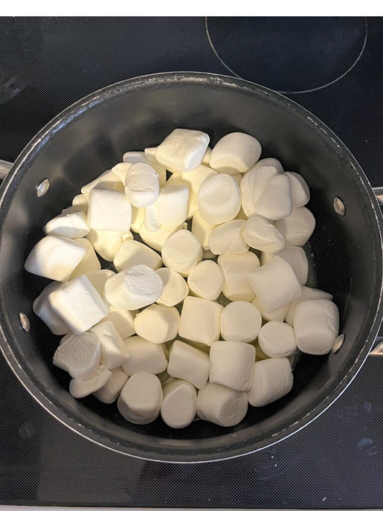 regular sized marshmallows in a large pot