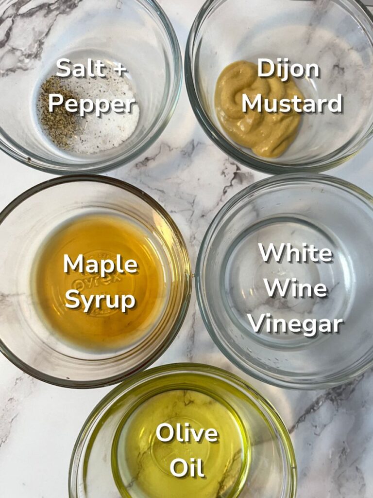 ingredients labeled for the white wine vinaigrette 