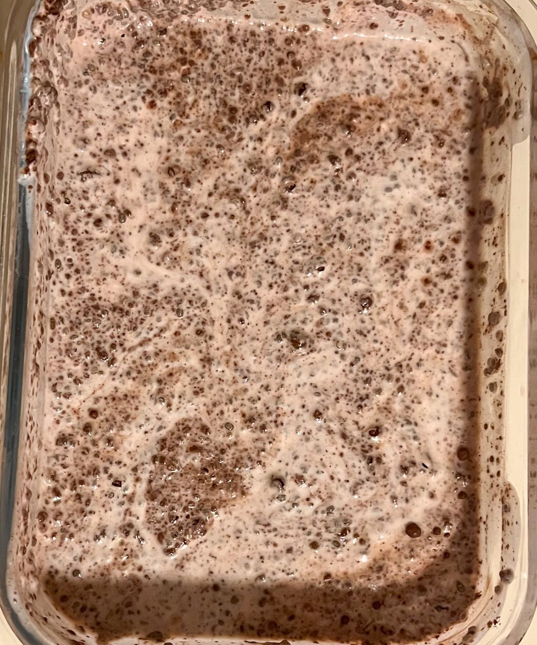 Chia seed pudding after it has been refrigerated