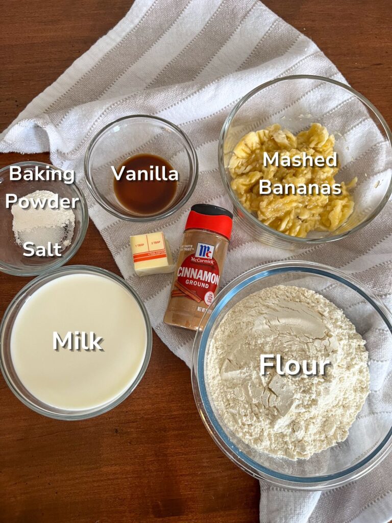Ingredients laid out on a table and labeled