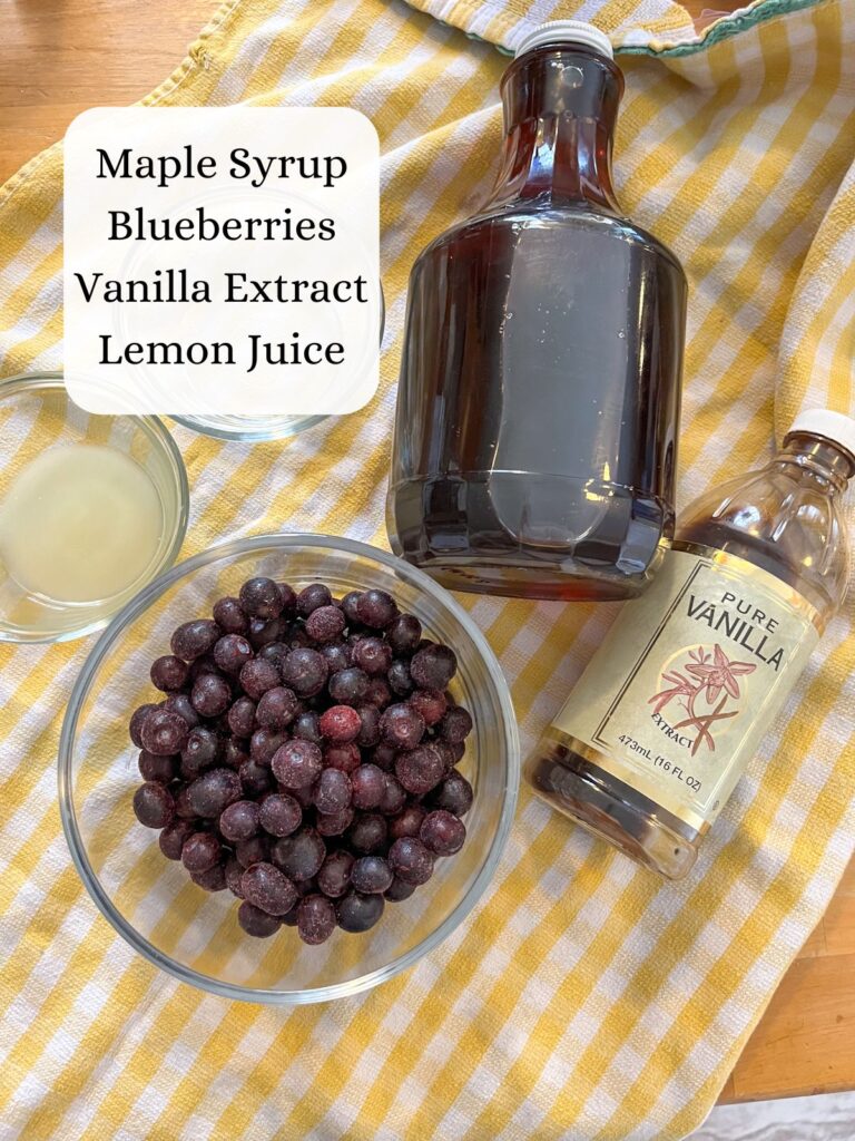 Ingredient shot with text listing out the ingredients