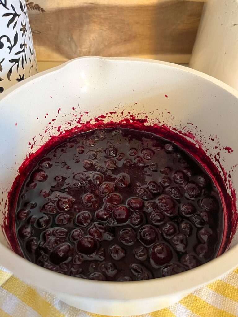 Finished blueberry maple syrup