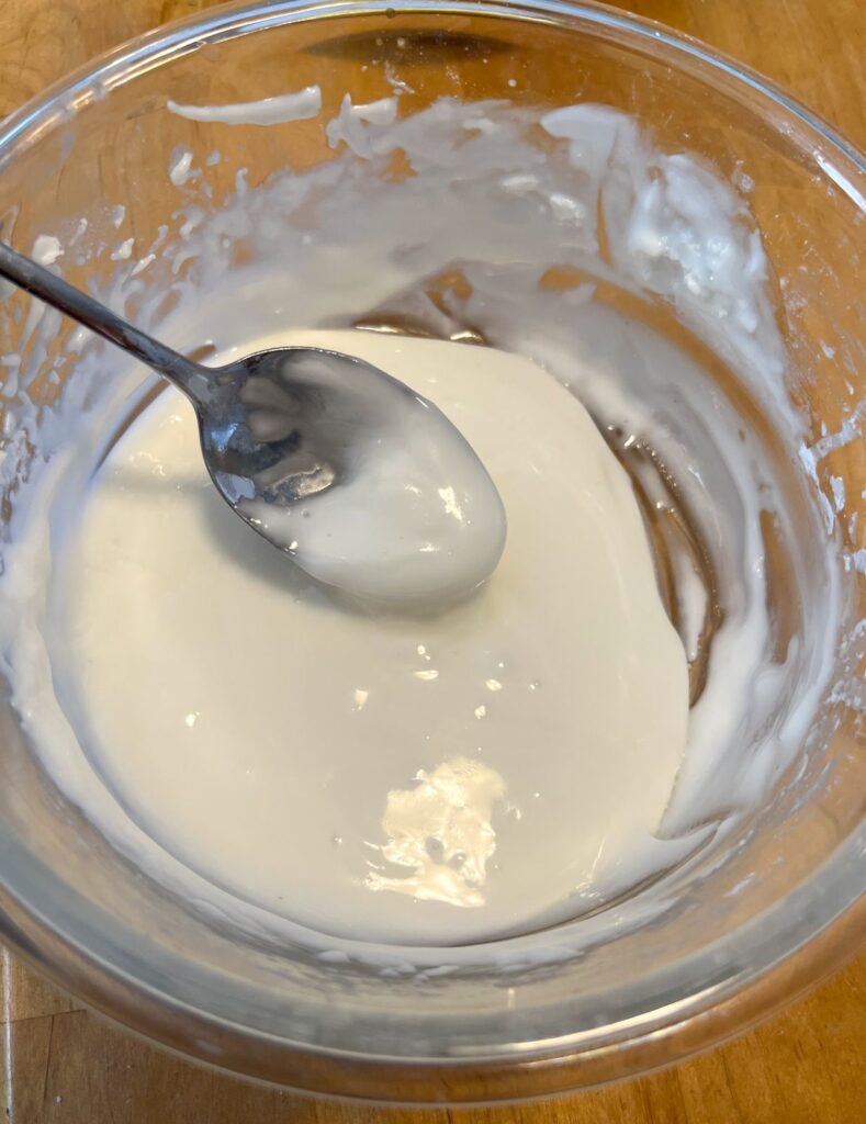 Lemon glaze in a bowl