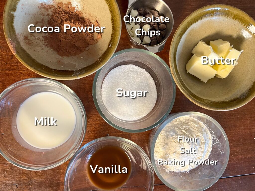 ingredient shot with labels on individual containers of ingredients
