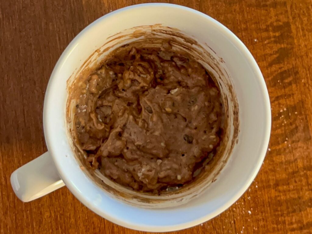 All ingredients mixed together before being microwaved
