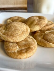 eggless snickerdoodle cookies on a plate