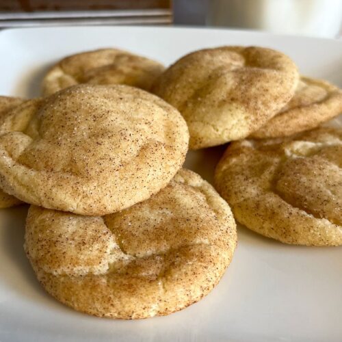 eggless snickerdoodle cookies on a plate