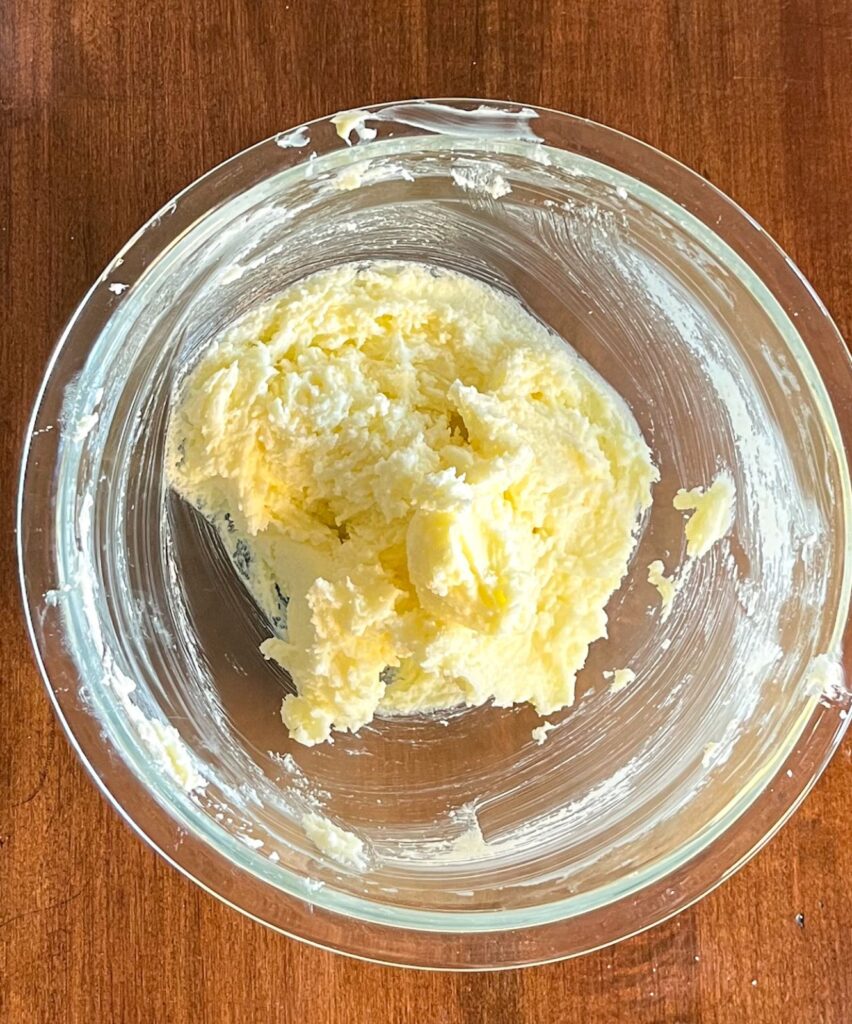 Butter and sugar creamed together in a large bowl