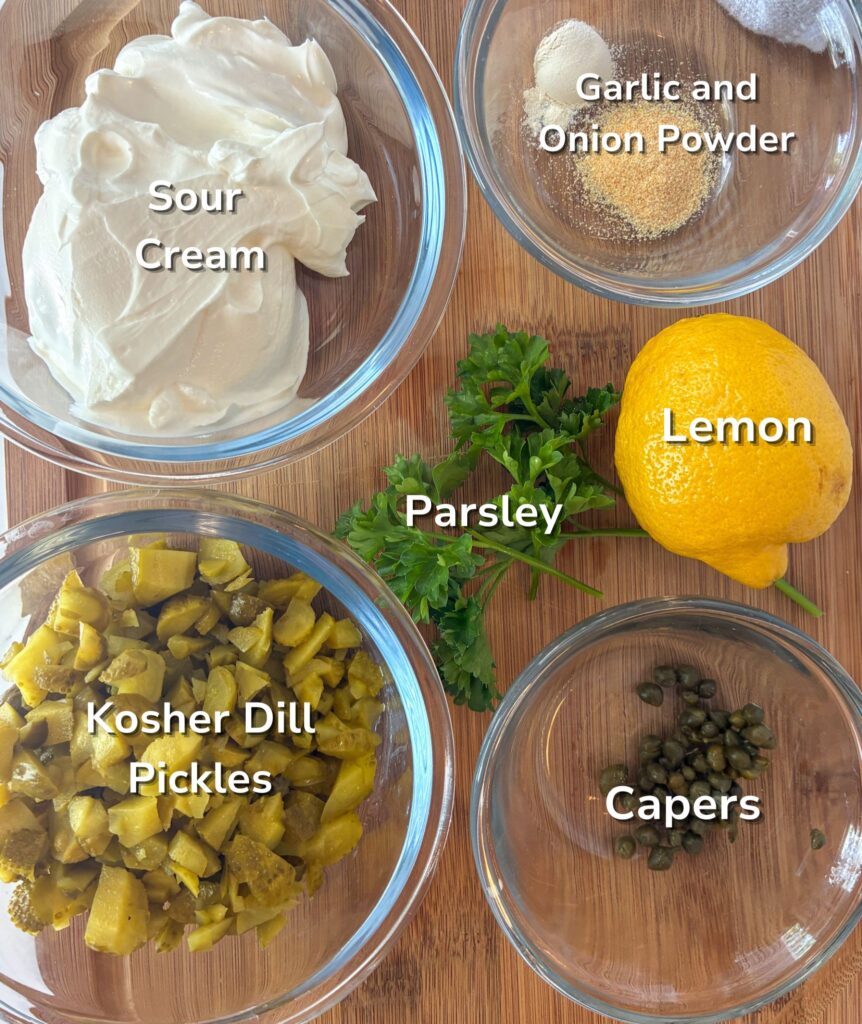 Ingredients in tartar sauce without mayonnaise