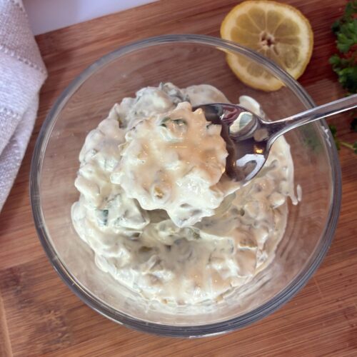 TarTar Sauce No Mayonnaise in a bowl
