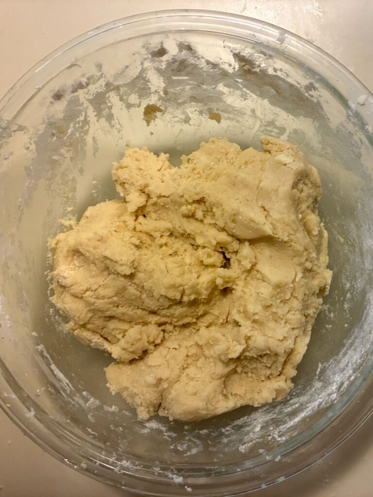 Eggless sugar cookie dough in a large bowl
