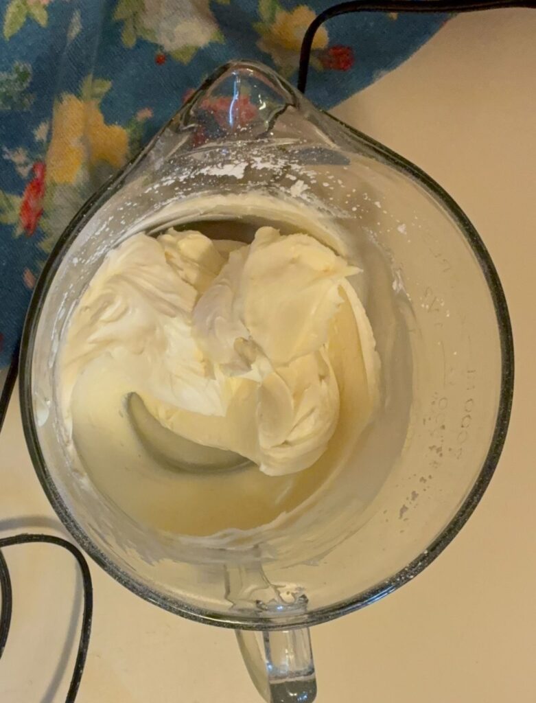creamed butter in a large mixing bowl