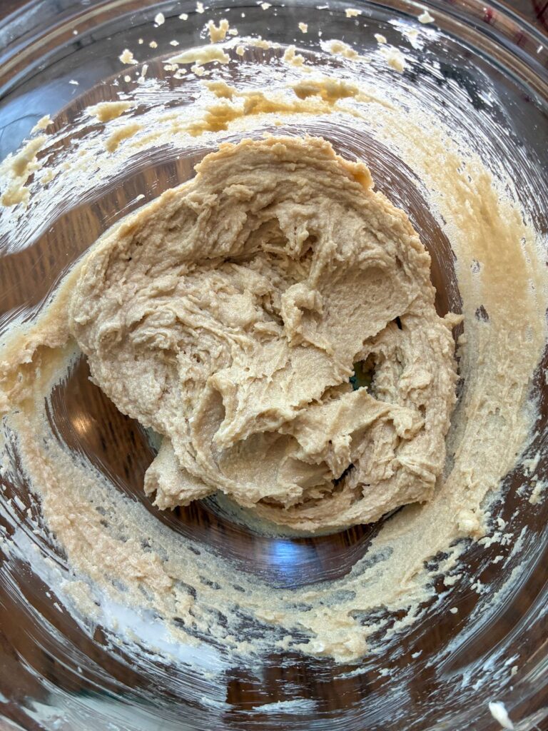 creamed butter and sugar