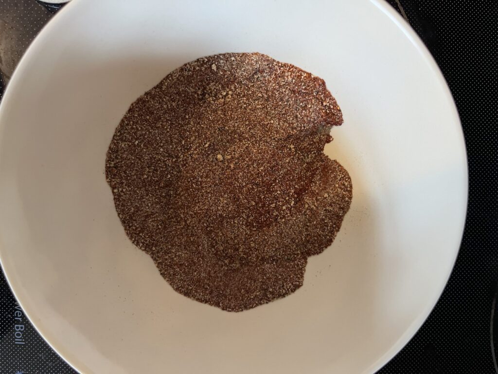 Spices for the pulled pork combined in a bowl
