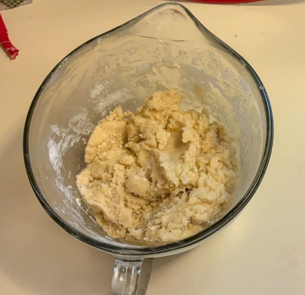 Dough in a large mixing bowl