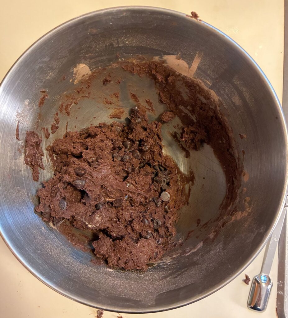 Dough in a large mixing bowl