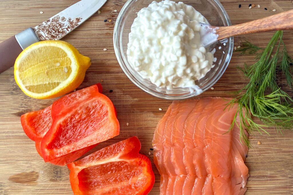 Ingredients laid out on a cutting board