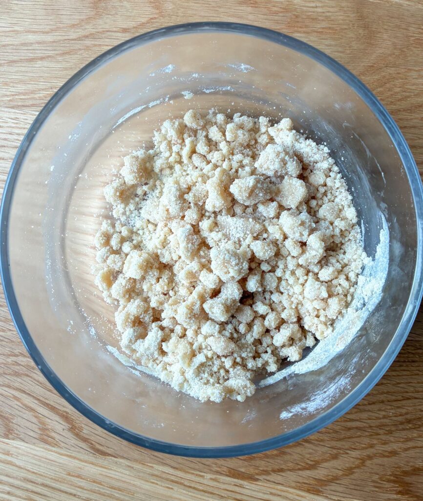 Crumb topping in a small bowl