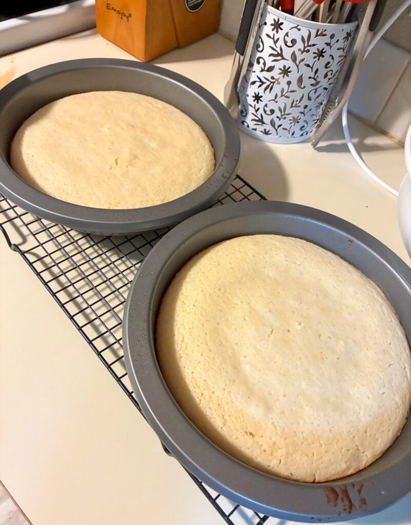 Eggless lemon cake on a cooling rack