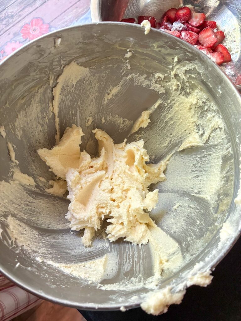 creamed butter and sugar in a large bowl