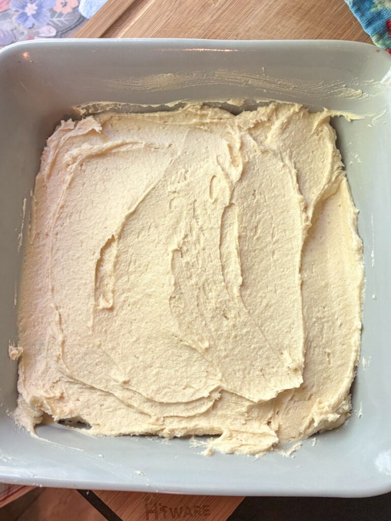 Cake batter in eggless strawberry cake pan