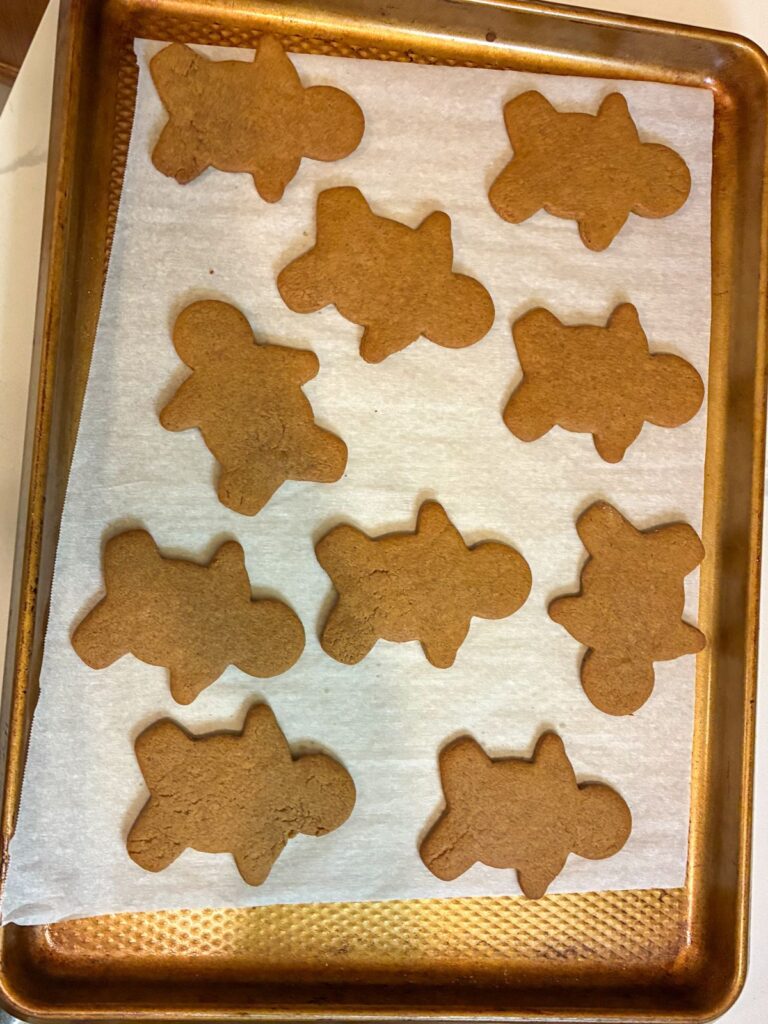 gingerbread men on a baking sheet