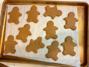 gingerbread men on a baking sheet