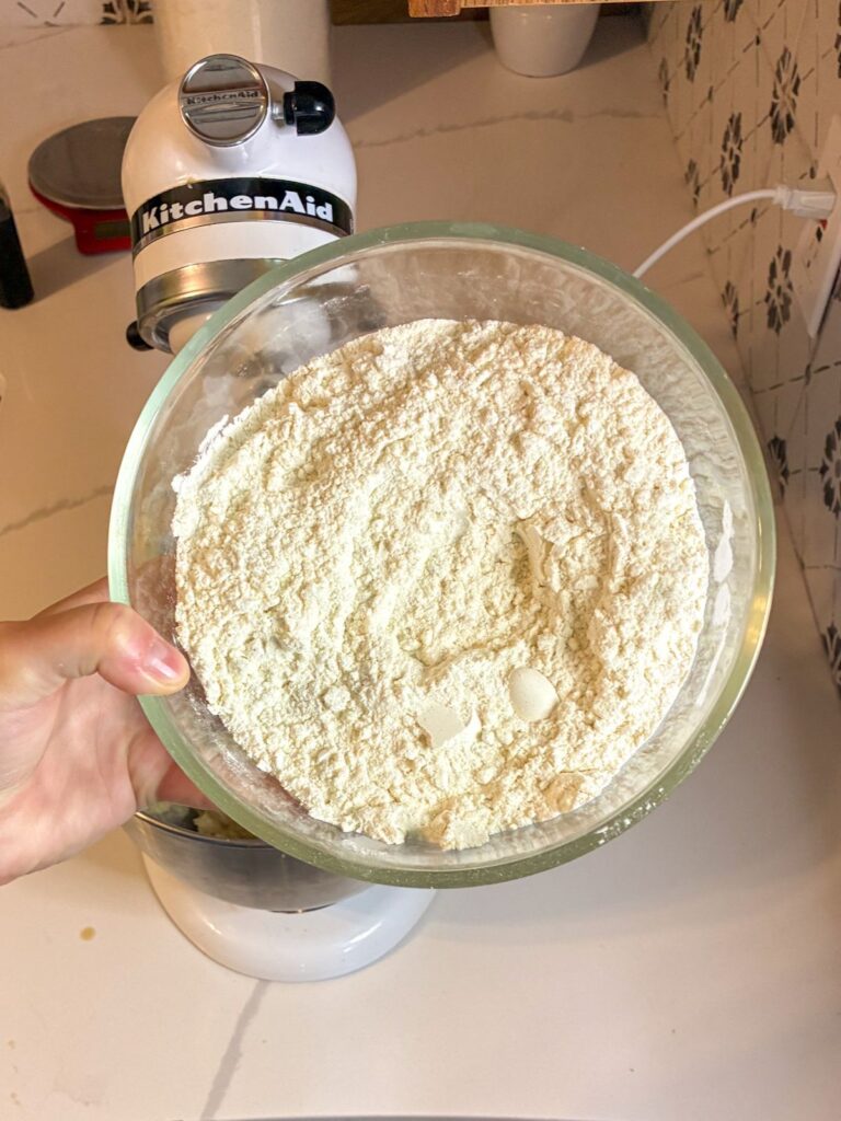 Dry ingredients mixed in a large bowl