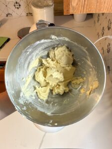 creamed butter and sugar in a large mixing bowl