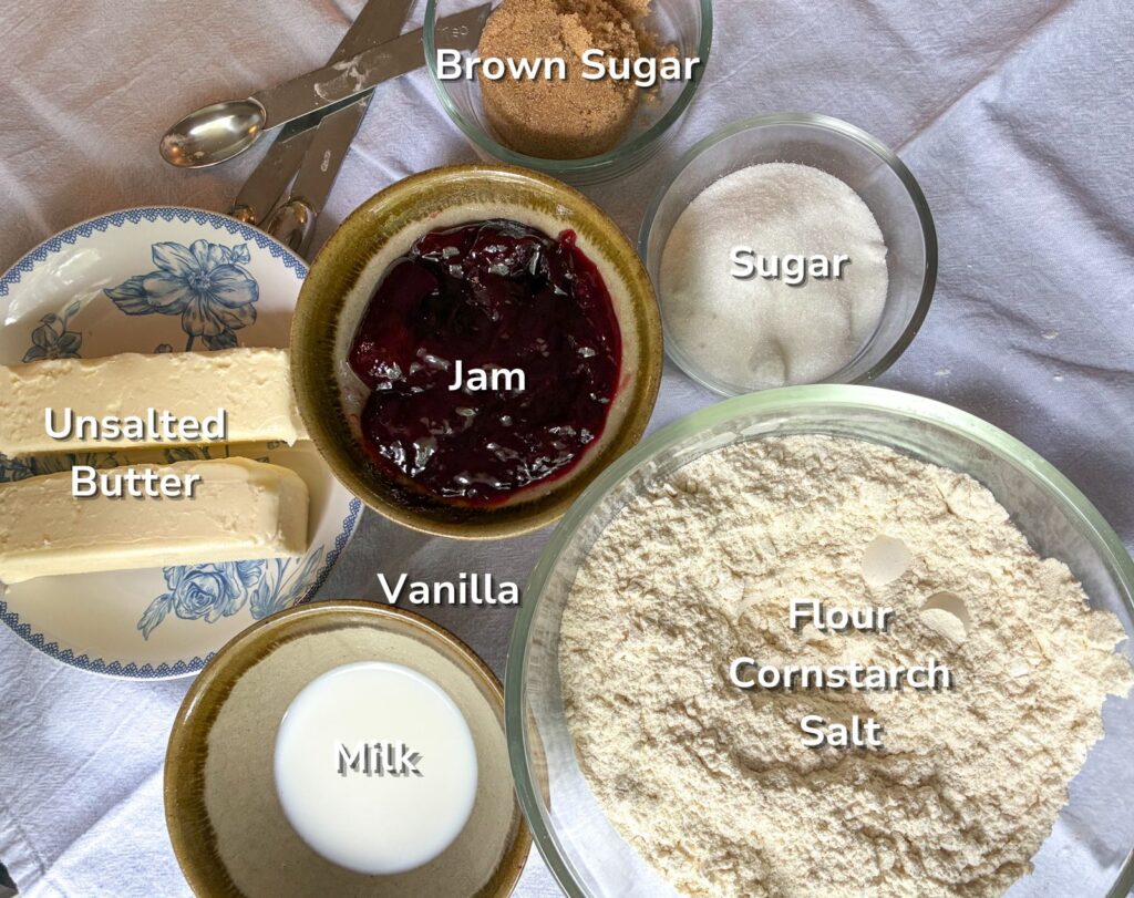 ingredients with labels out on a table
