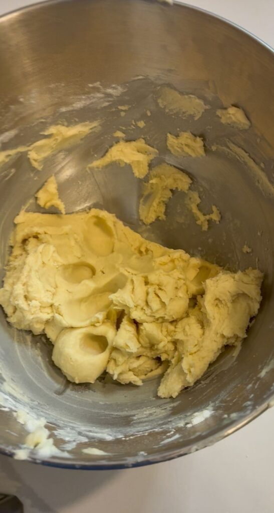 snowball cookie dough without nuts in a large bowl