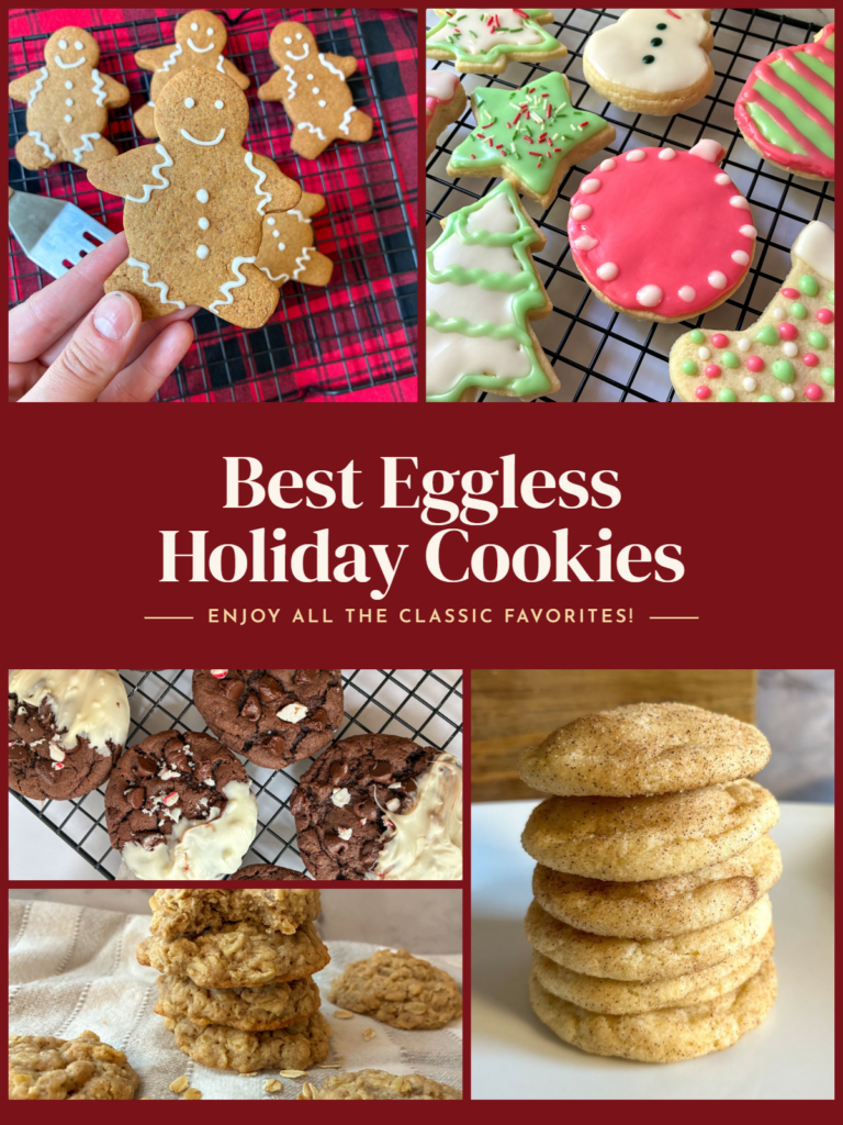 Eggless Holiday Cookies collage