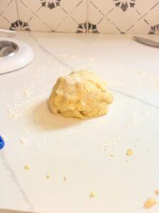 ball of dough on the countertop for shortbread